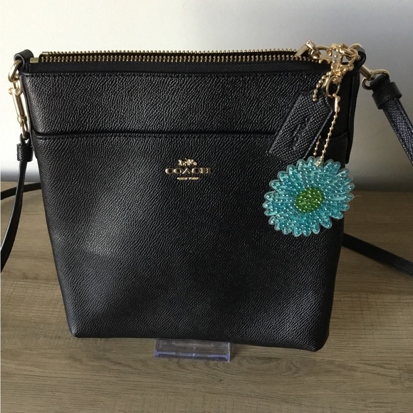 Coach Handbags - Coach Kitt Messenger Crossbody Bag Black Crossgrain Leather w/Zip Closure NWOT